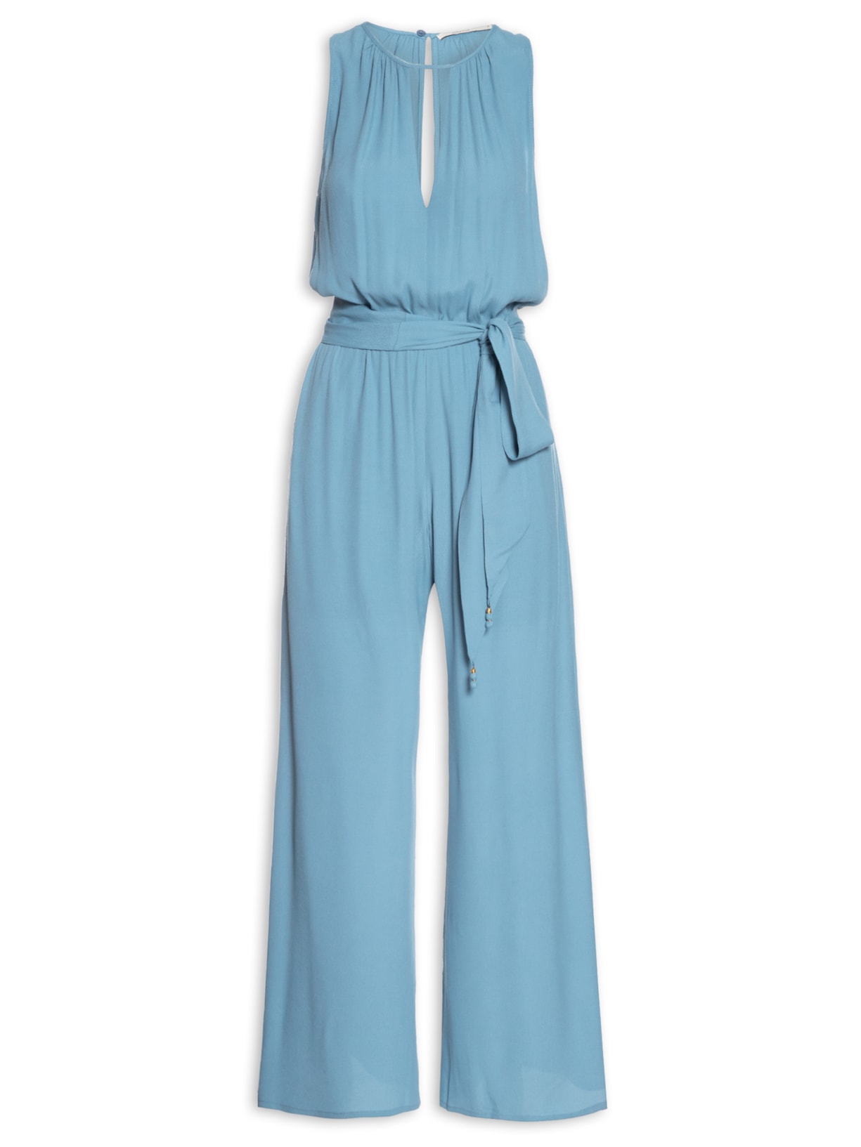 Macacão Feminino Decote Fenda - Azul