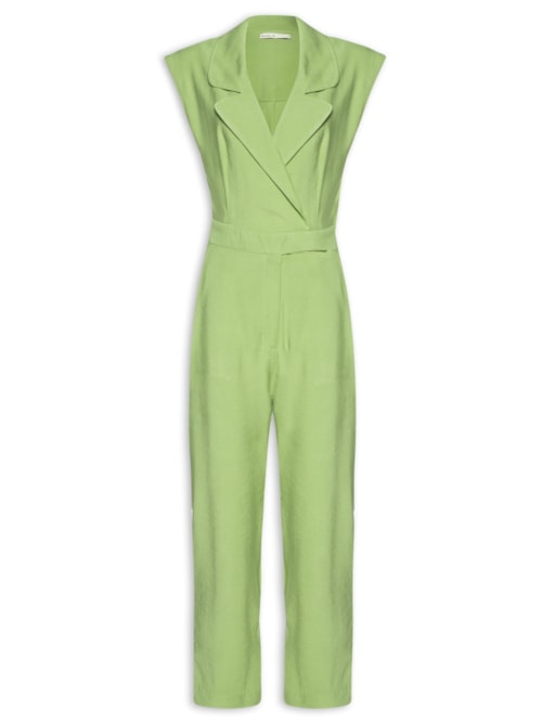 Macacão Feminino Decote Frente Transpassado - Verde