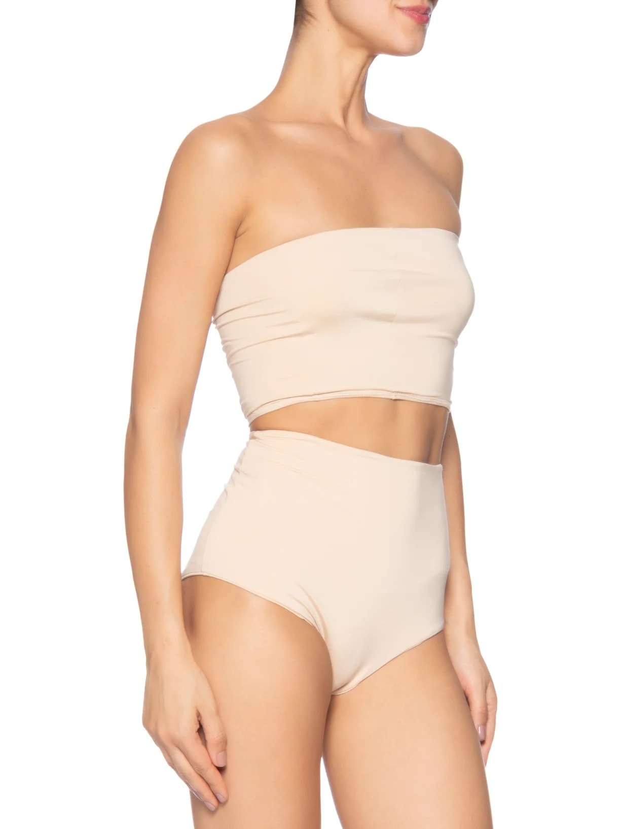 Macacão Feminino Decote Halter Em Renda Bege '2Essential