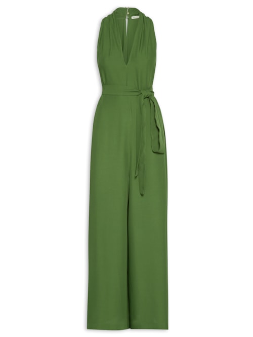Macacão Feminino Decote Lenço - Verde