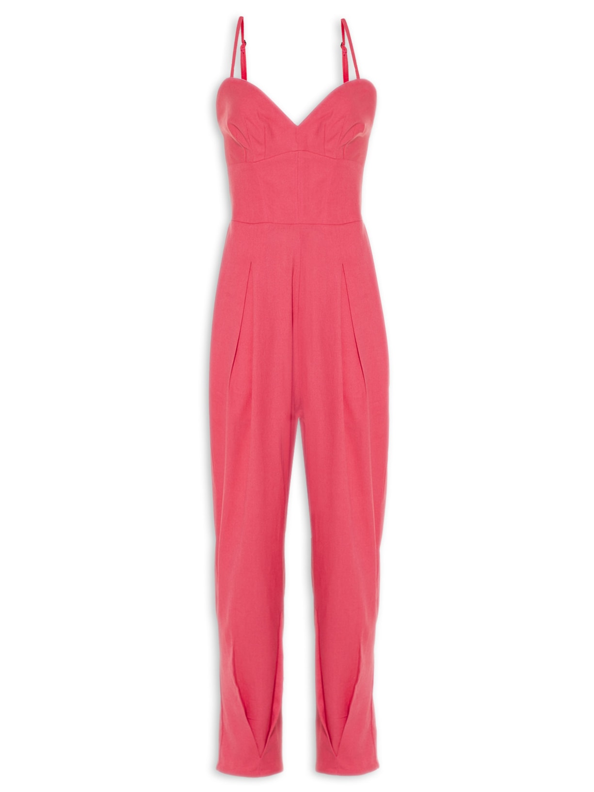 Macacão Feminino Decote Recorte - Rosa