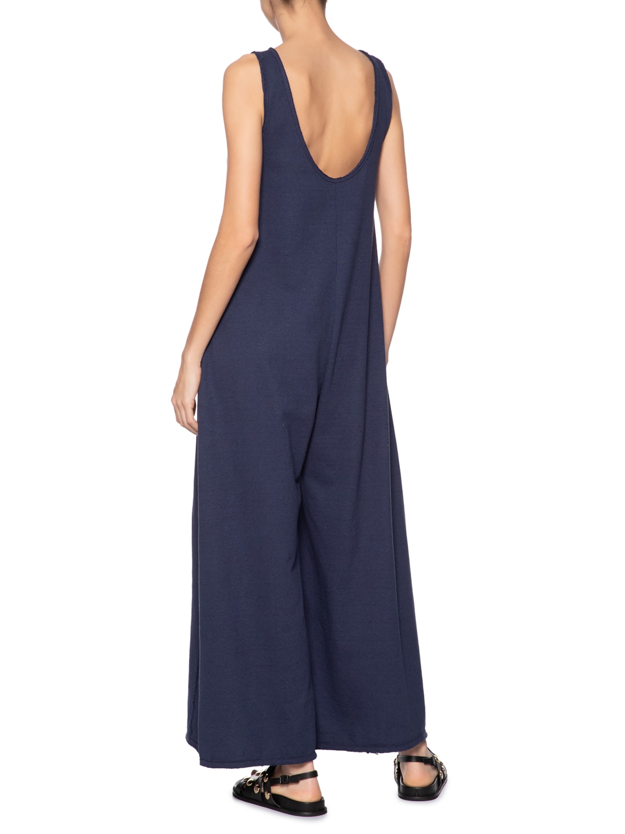 Macacão Feminino Decote Rústico Desfiado Azul Osklen