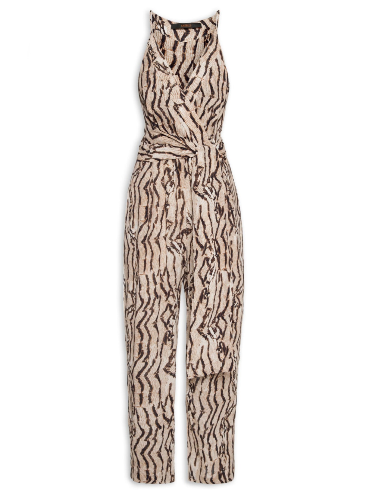 Macacão Feminino Decote Transpassado Cobra Vintão - Animal Print