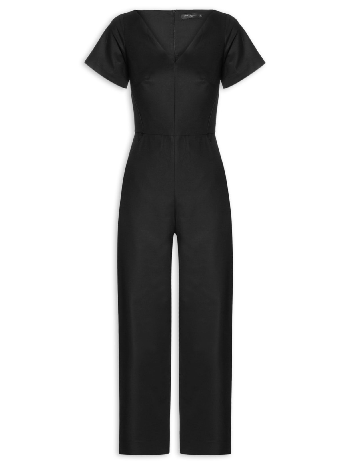 Macacão Feminino Decote V Aberto Baggy Preto Andrea Marques