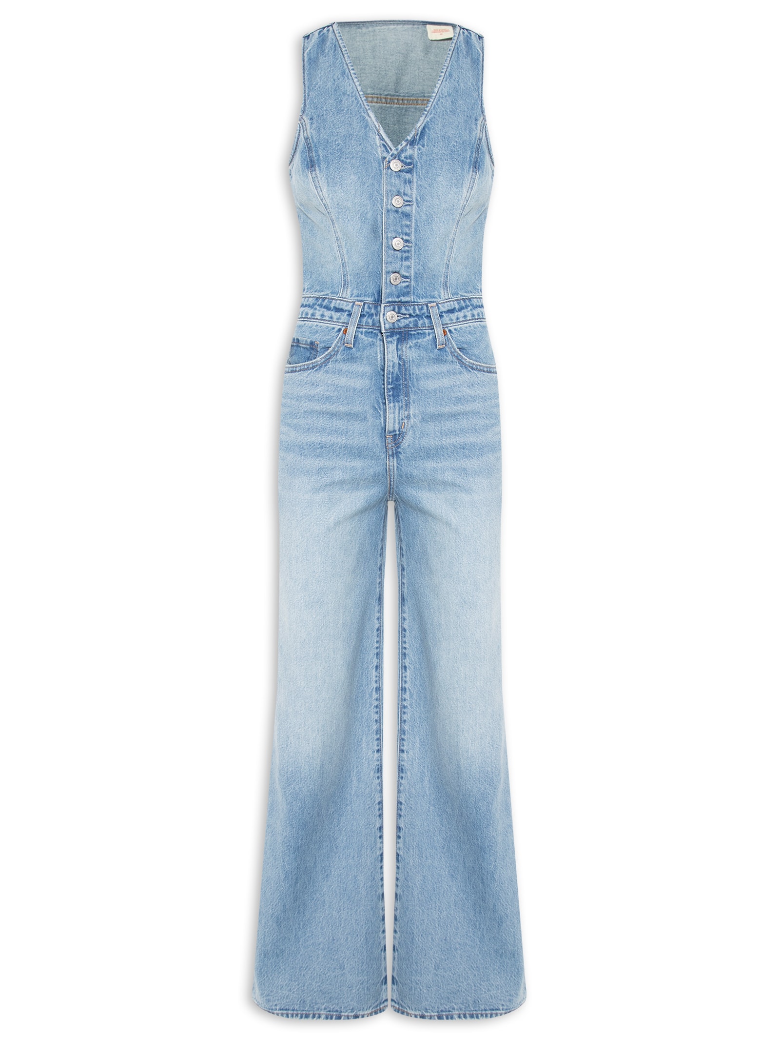 LEVI'S JS別注 セットアップ 2nd セカンド M 501 W29L30 Macacão Feminino Denim Vest Wide Leg Jumpsuit - Levi's - Azul
