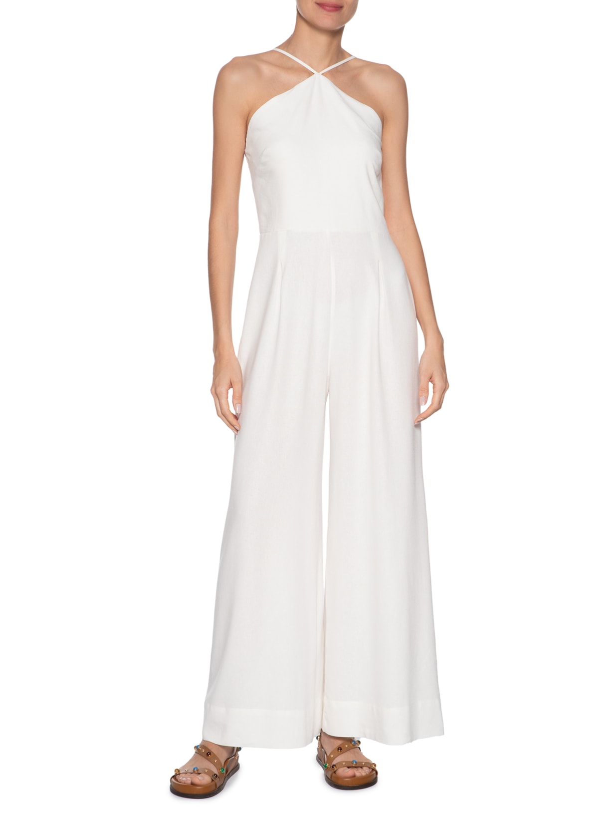 Macacão Feminino Diferenciado Branco Dress To