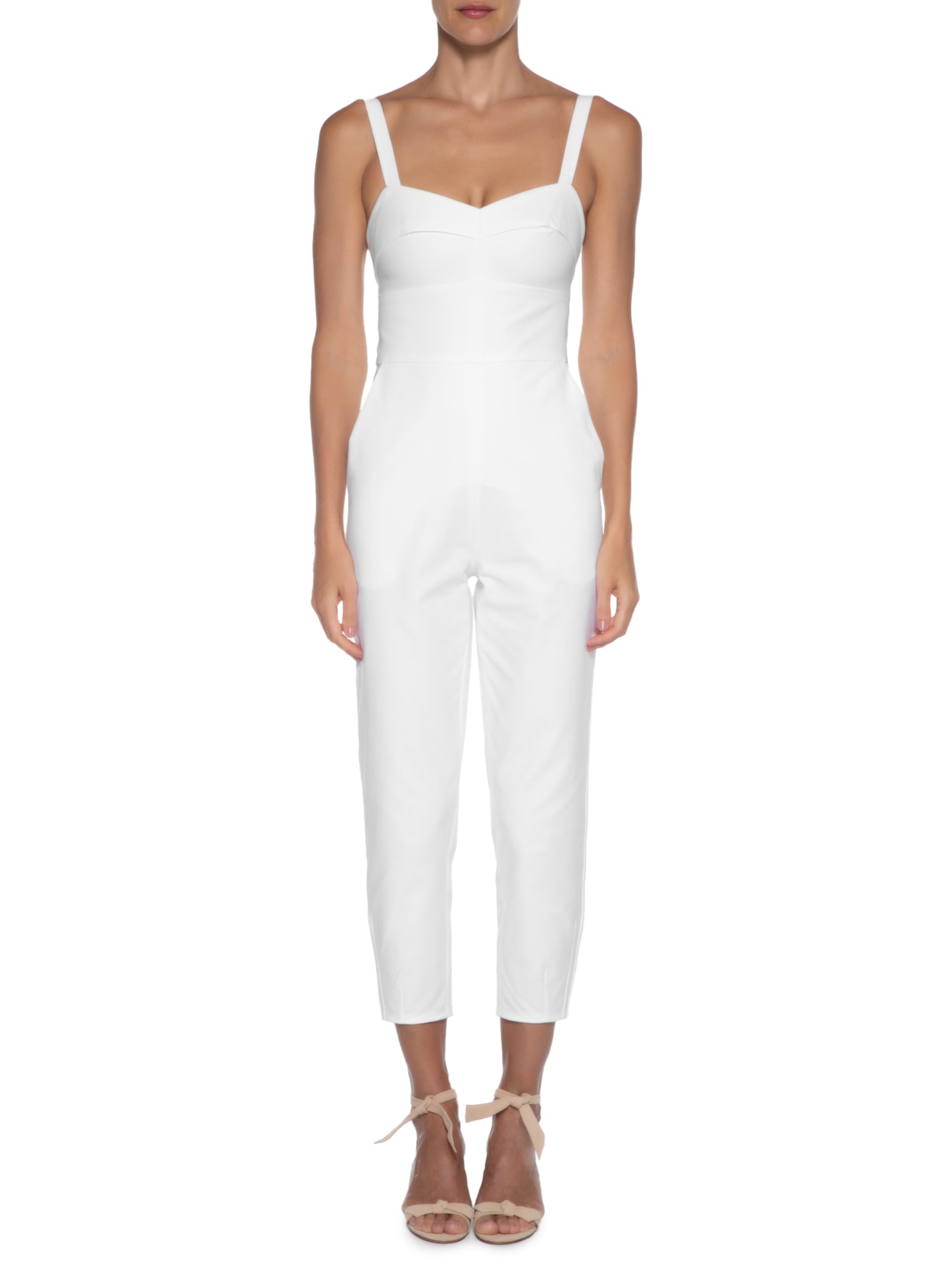 Macacão Feminino Dobra Busto Branco Andrea Marques