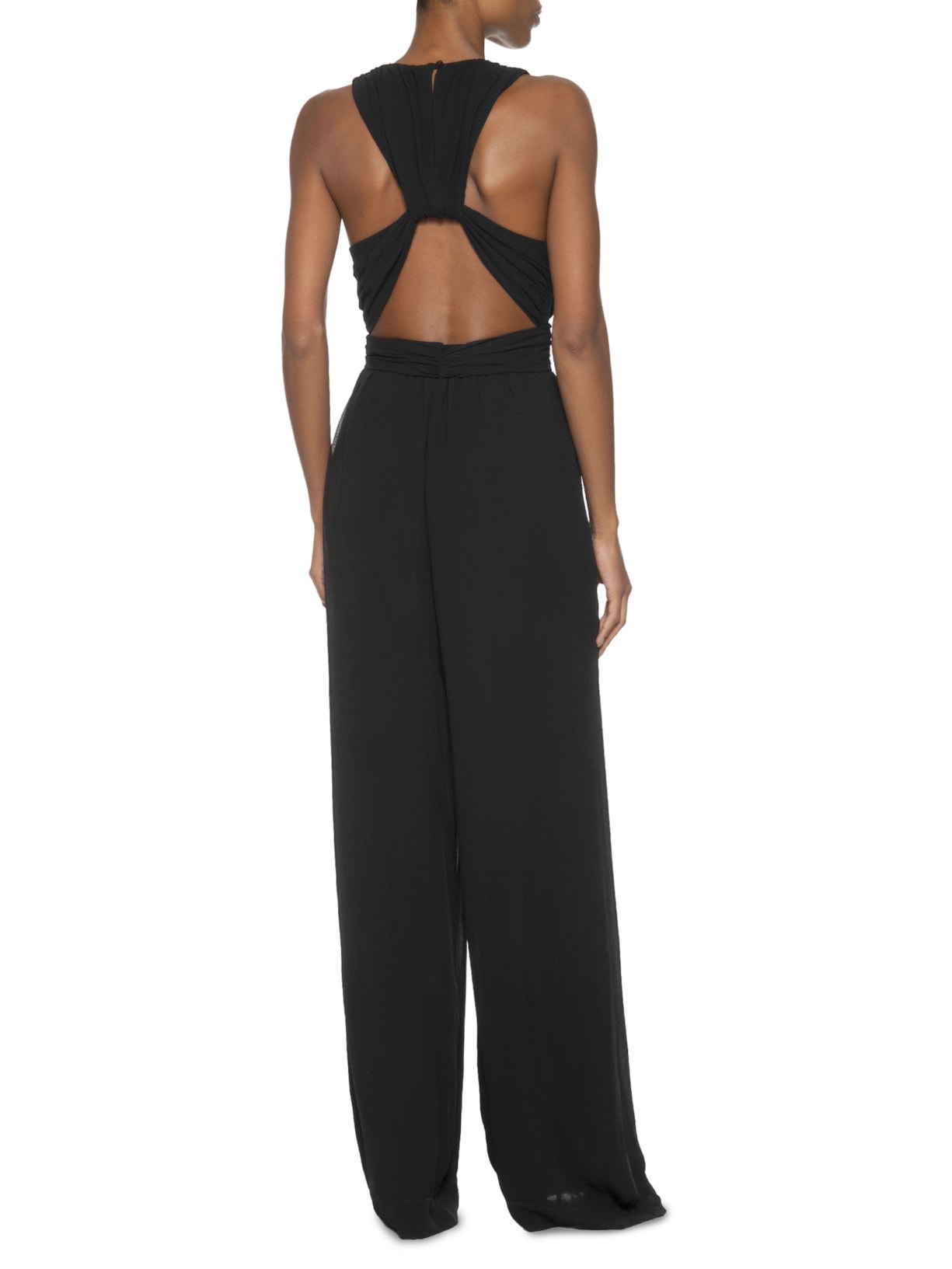 Macacão Feminino Drapeado Costas Preto Animale