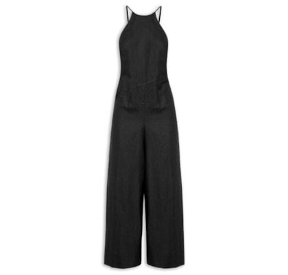 Macacão Feminino Enviesado - Preto