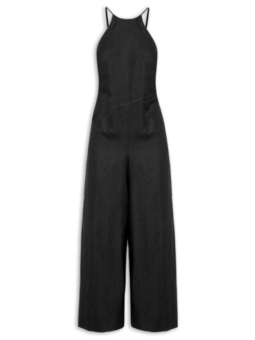 Macacão Feminino Enviesado - Preto
