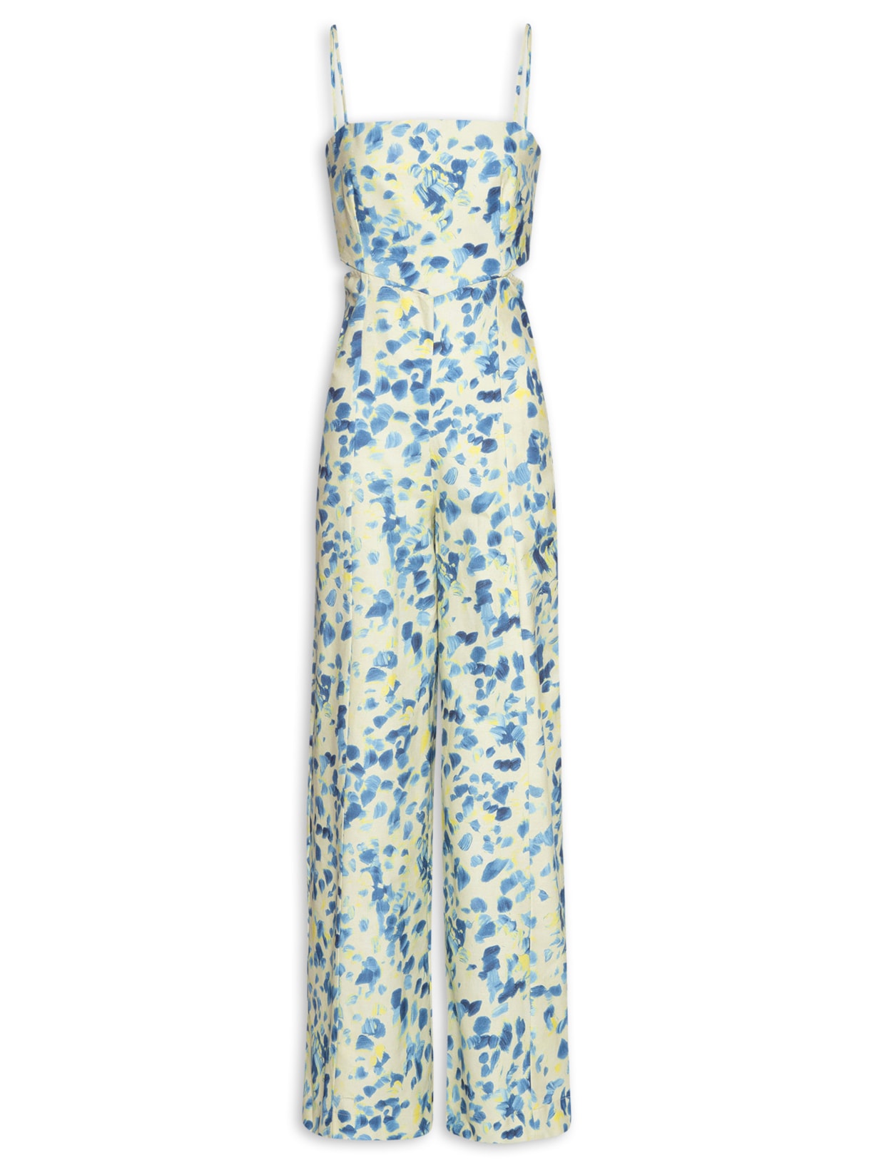 Macacão Feminino Est Textura Pincel Tofu - Azul