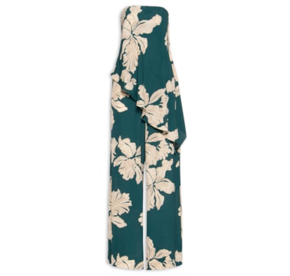 Macacão Feminino Estampa Pétala - Verde