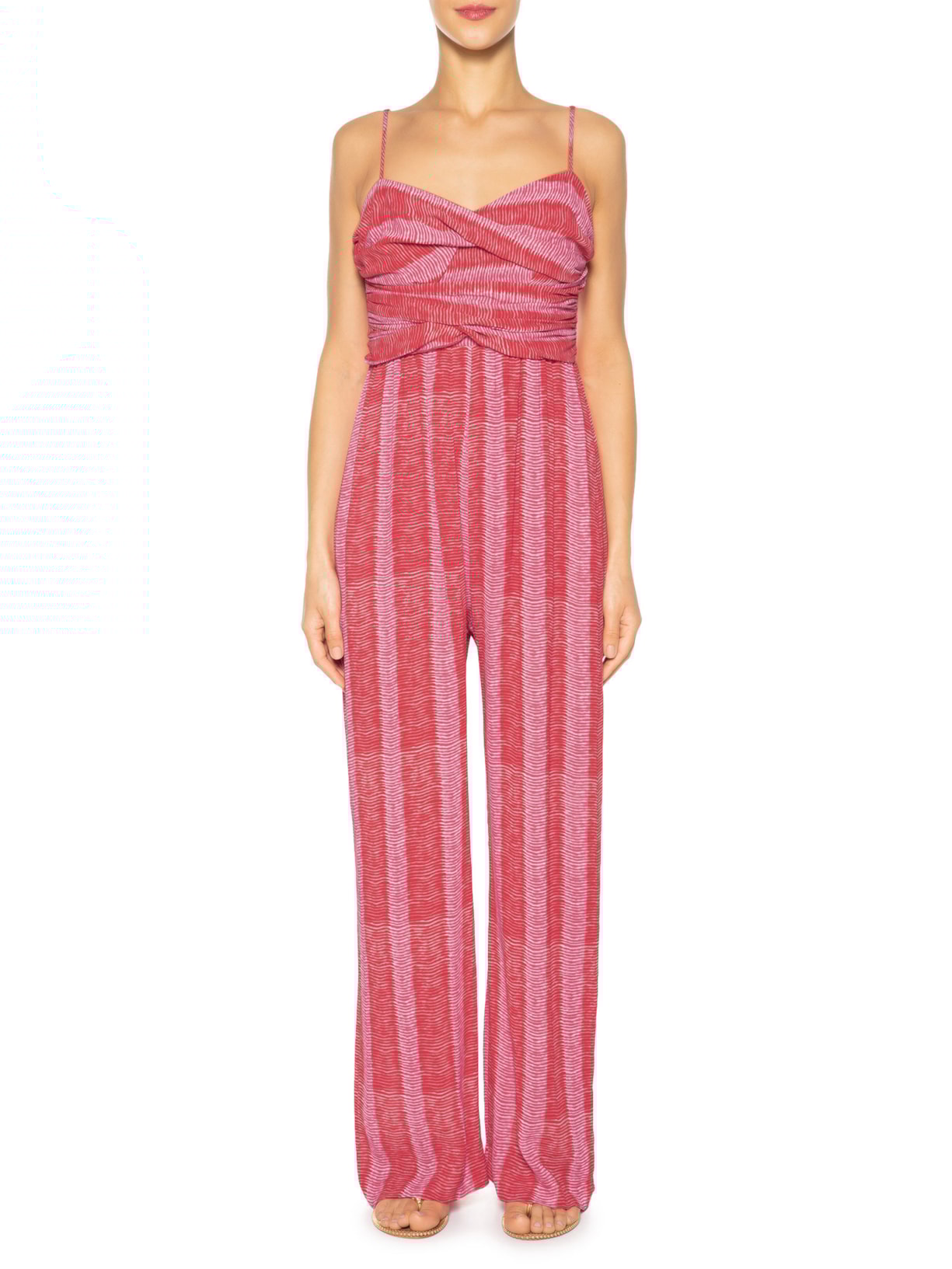 Macacão Feminino Estampa Tenerife Vermelho Maria Filó