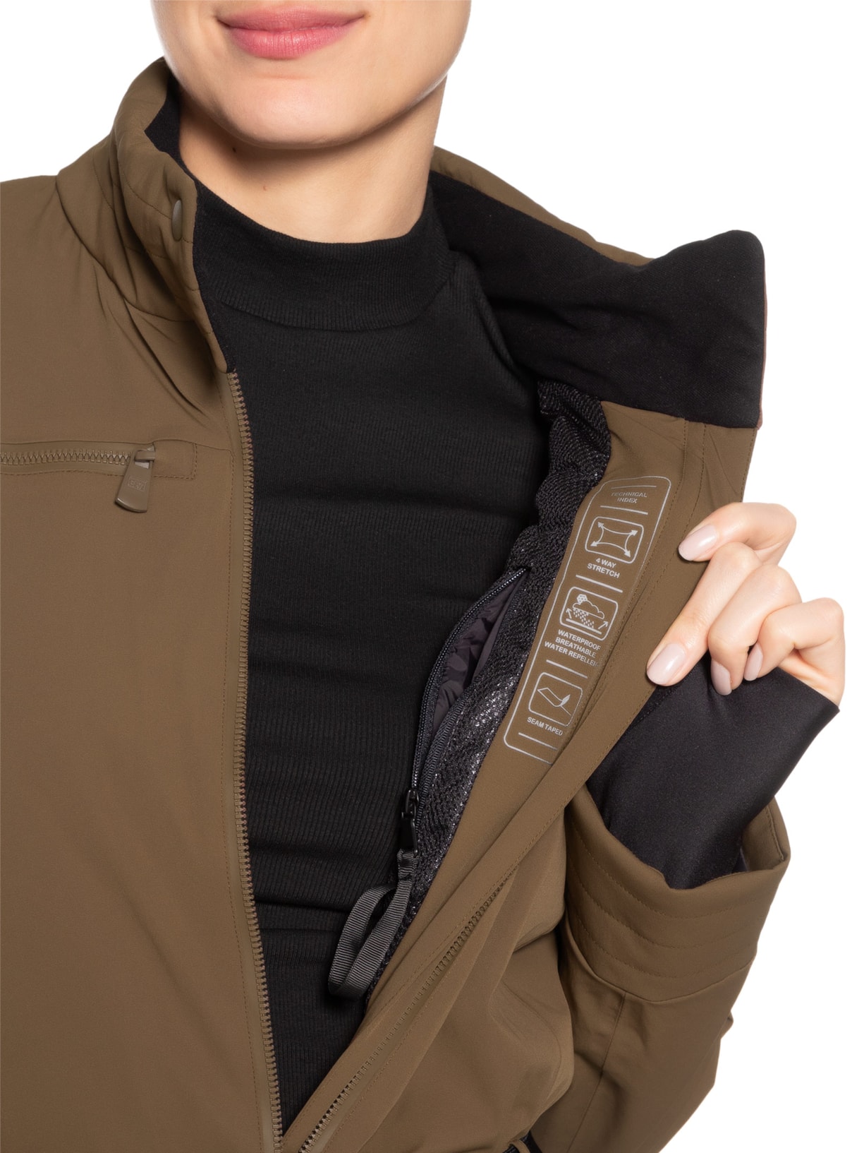 Macacão Feminino Estampado Com Zíper Marrom Ea7 Emporio Armani