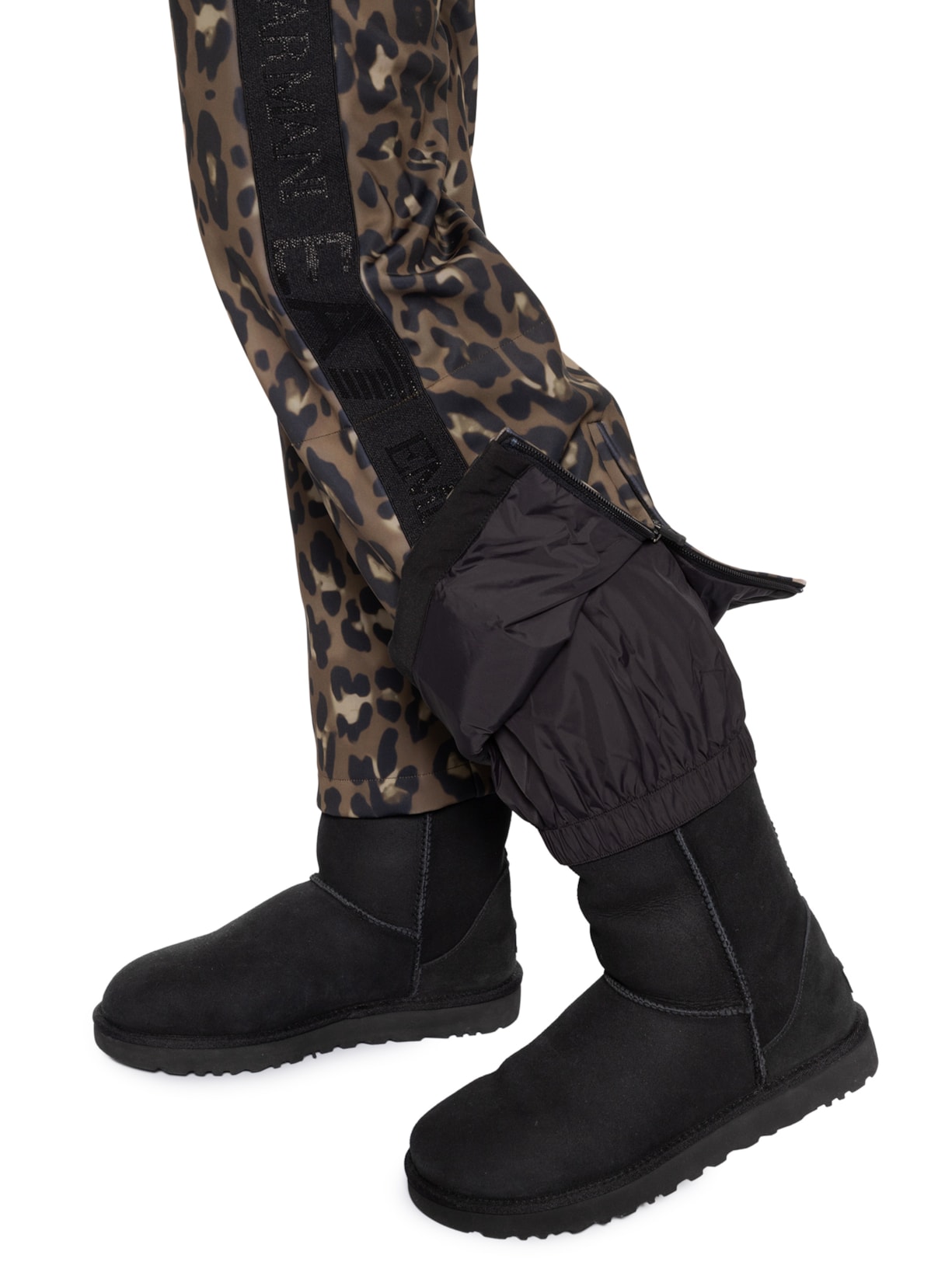 Macacão Feminino Estampado Com Zíper Marrom Ea7 Emporio Armani