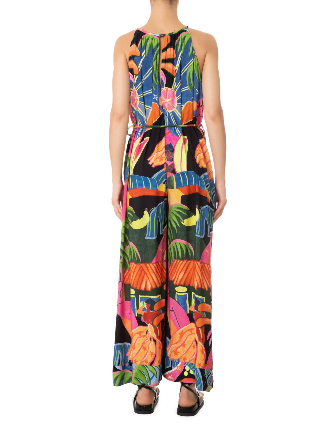 Macacão Feminino Fantasia Rosa Farm