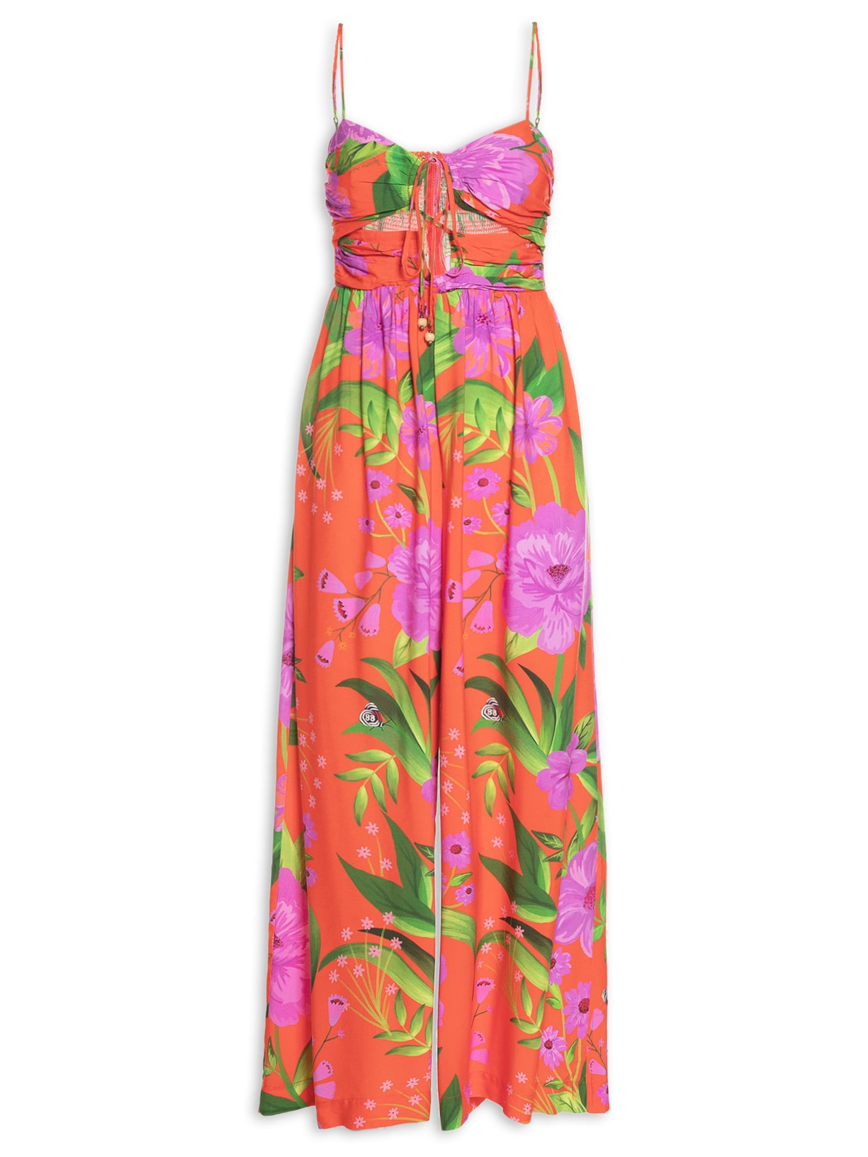 Macacão Feminino Floral Bem Me Quer - Laranja