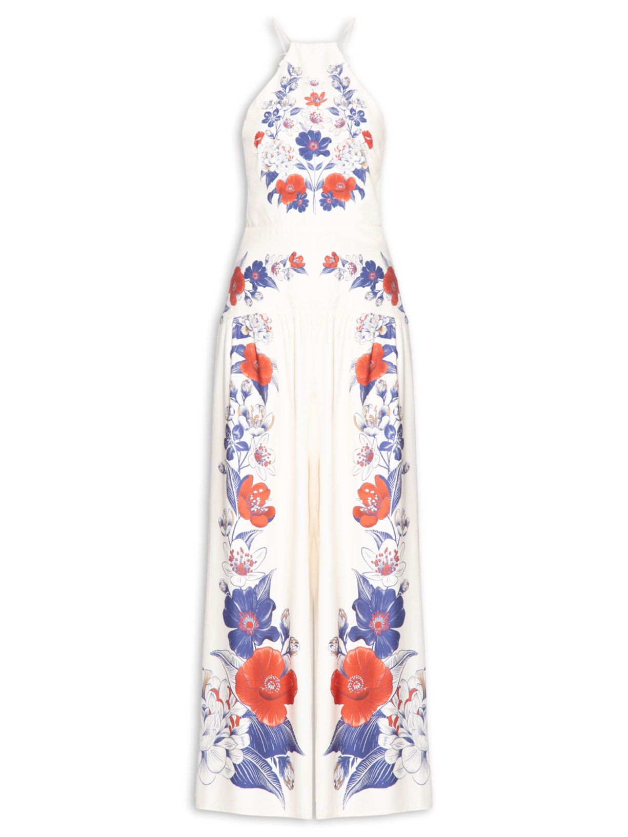 Macacão Feminino Floral Lina - Branco