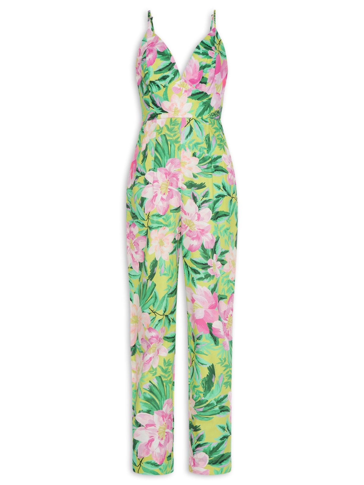 Macacão Feminino Floral Pintado - Verde