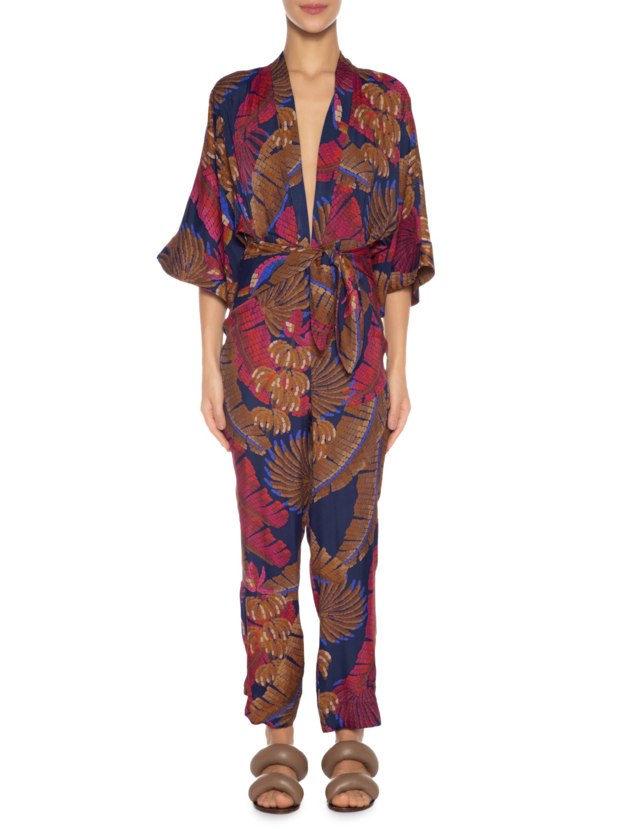 Macacão Feminino Floresta Mosaico Azul Farm