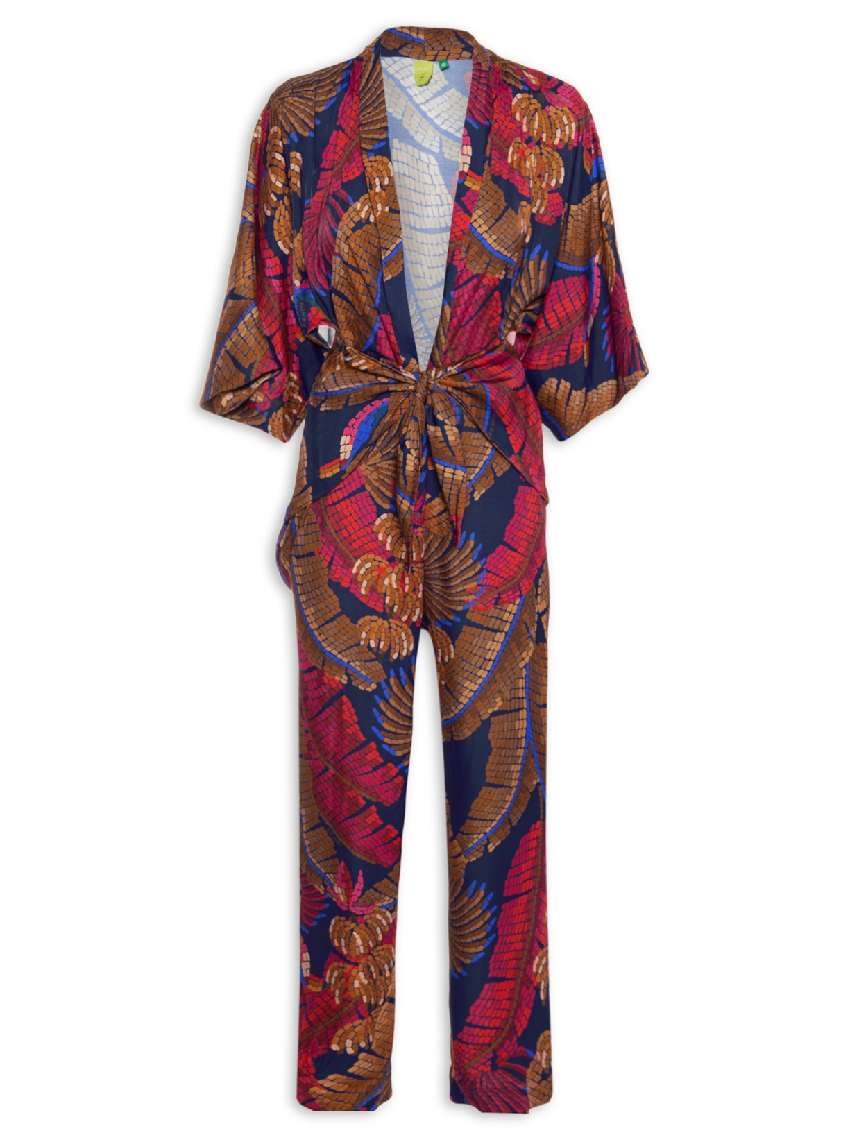 Macacão Feminino Floresta Mosaico Azul Farm