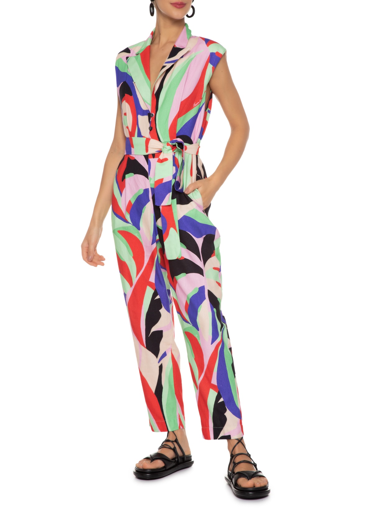 Macacão Feminino Folhagem Fresca Rosa Farm