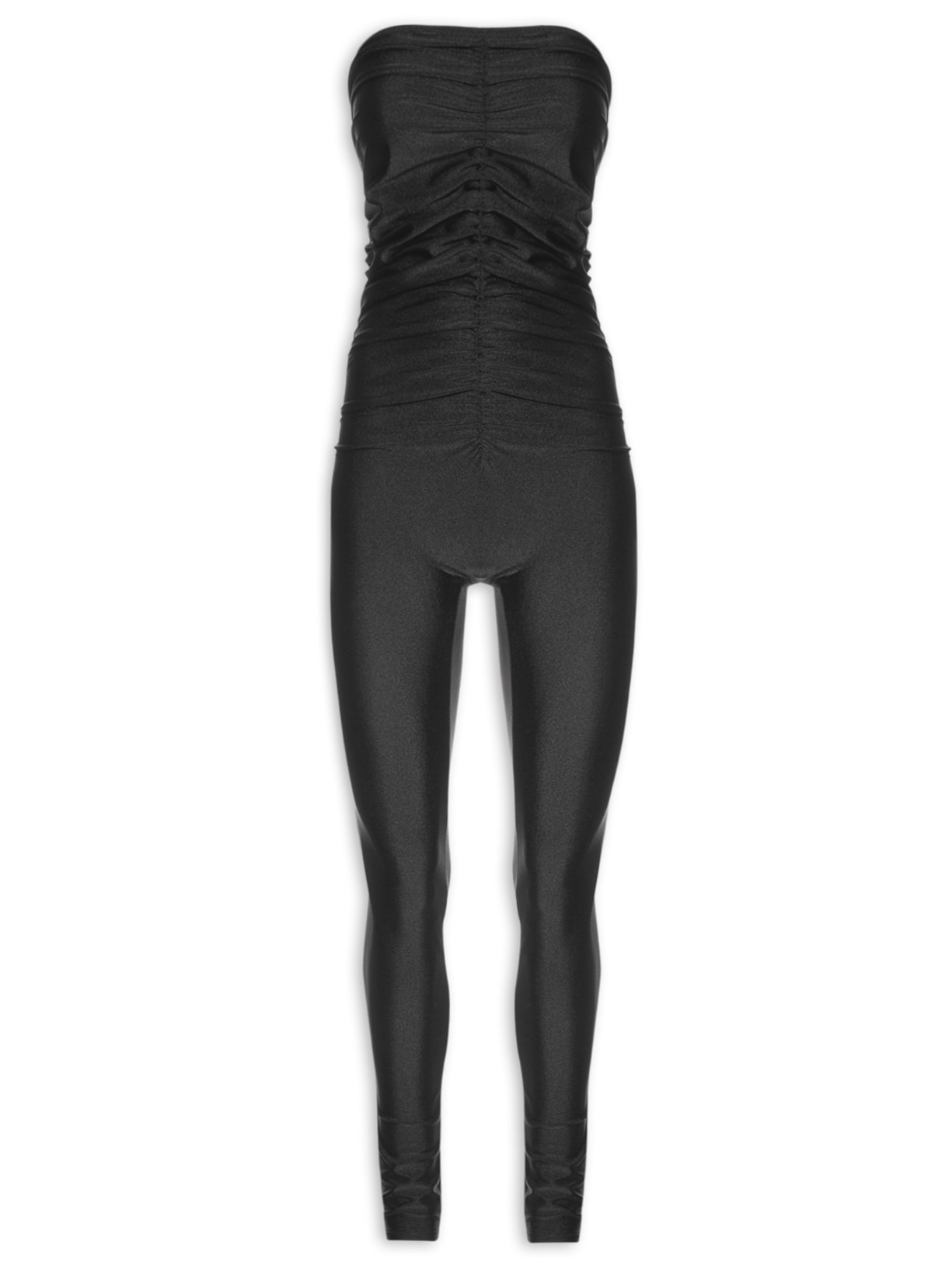 Macacão Feminino Franzido - Preto