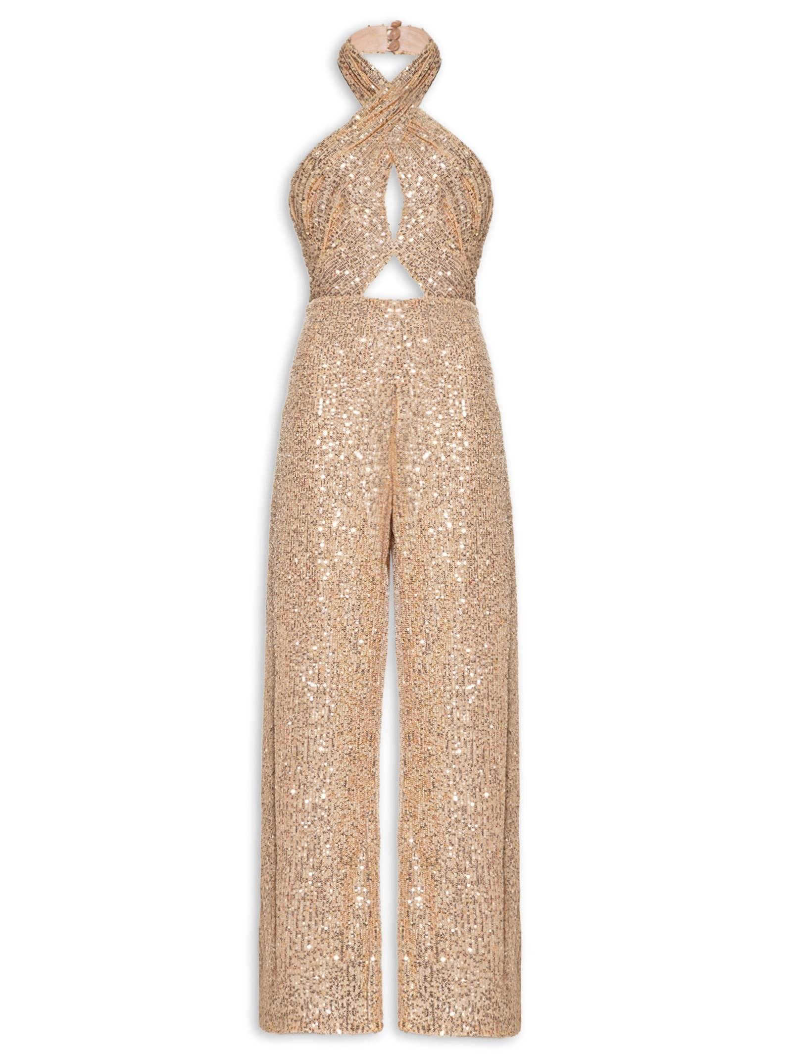 Macacão Feminino Frente única Paetê - Dress To - Dourado