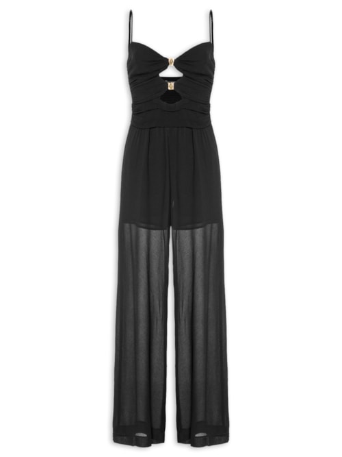 Macacão Feminino GGT Busto Metais - Preto