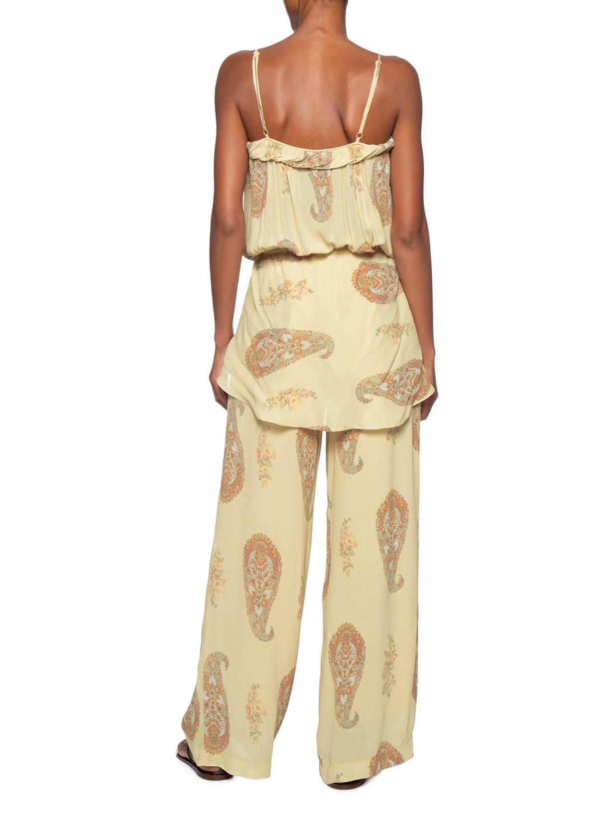 Macacão Feminino Ggt Estampado Flory Bege Maria Filó