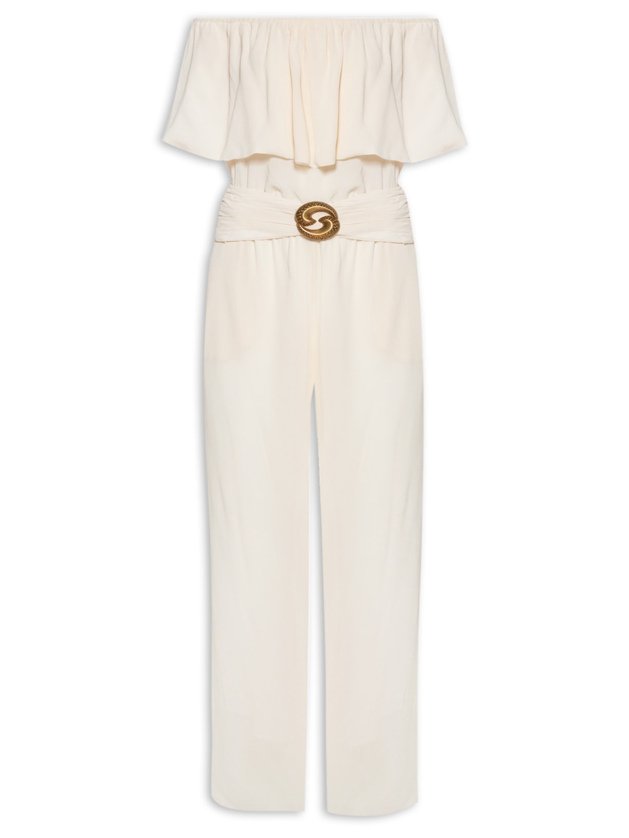 Macacão Feminino GGT Metal Paisley - Bege