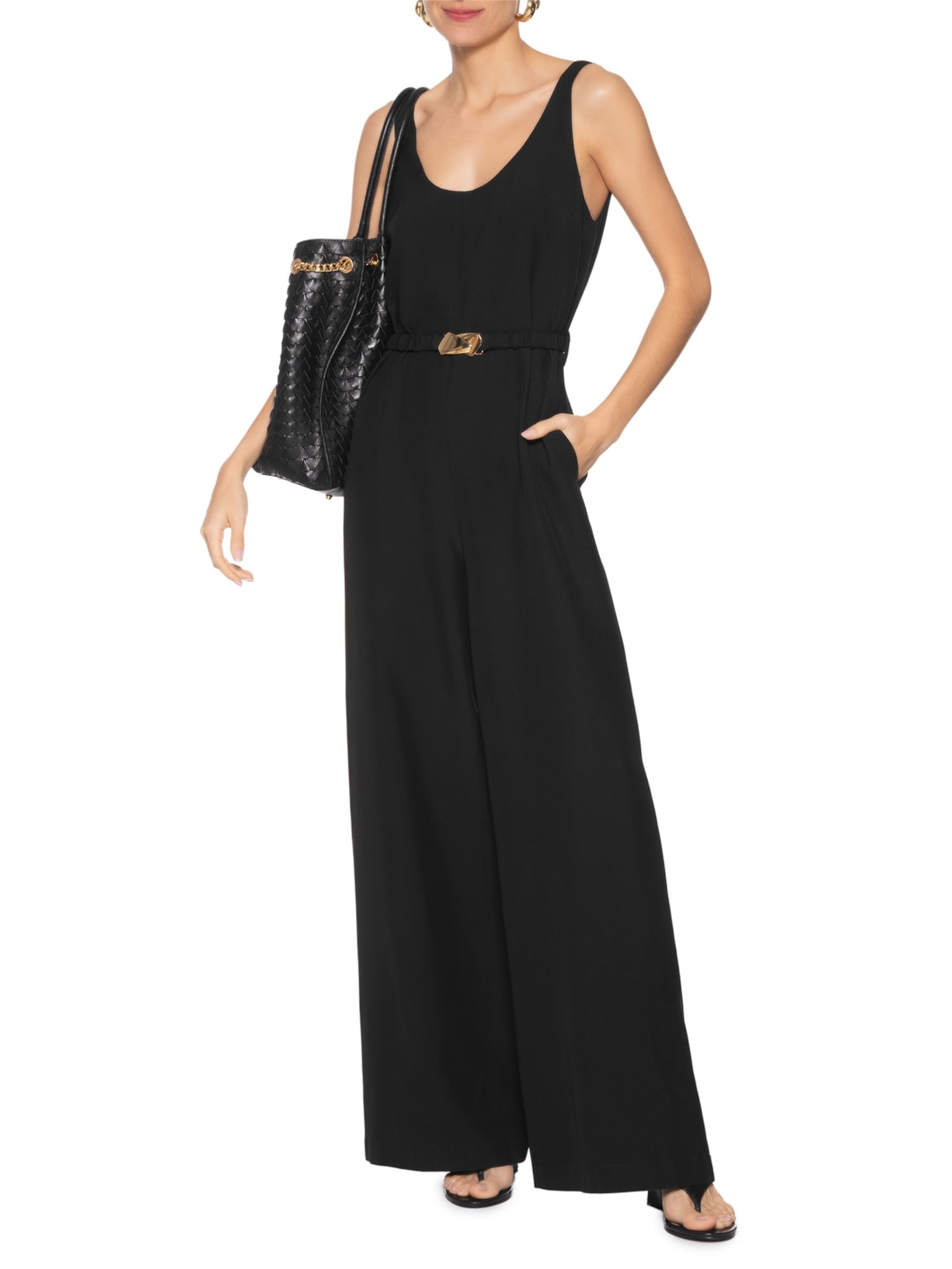 Macacão Feminino Gisele Preto Carol Bassi