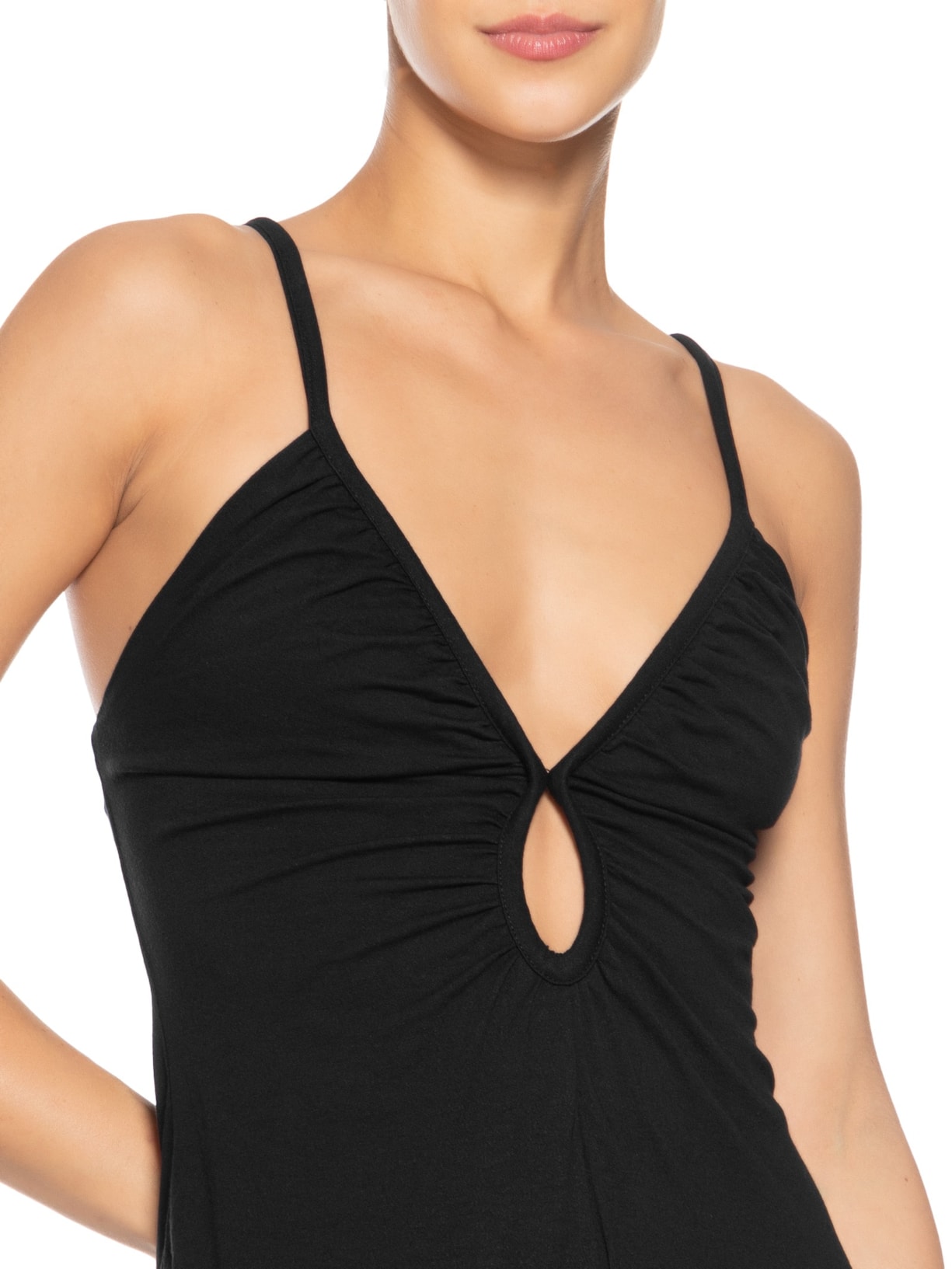 Macacão Feminino Gota Franzido Preto Animale