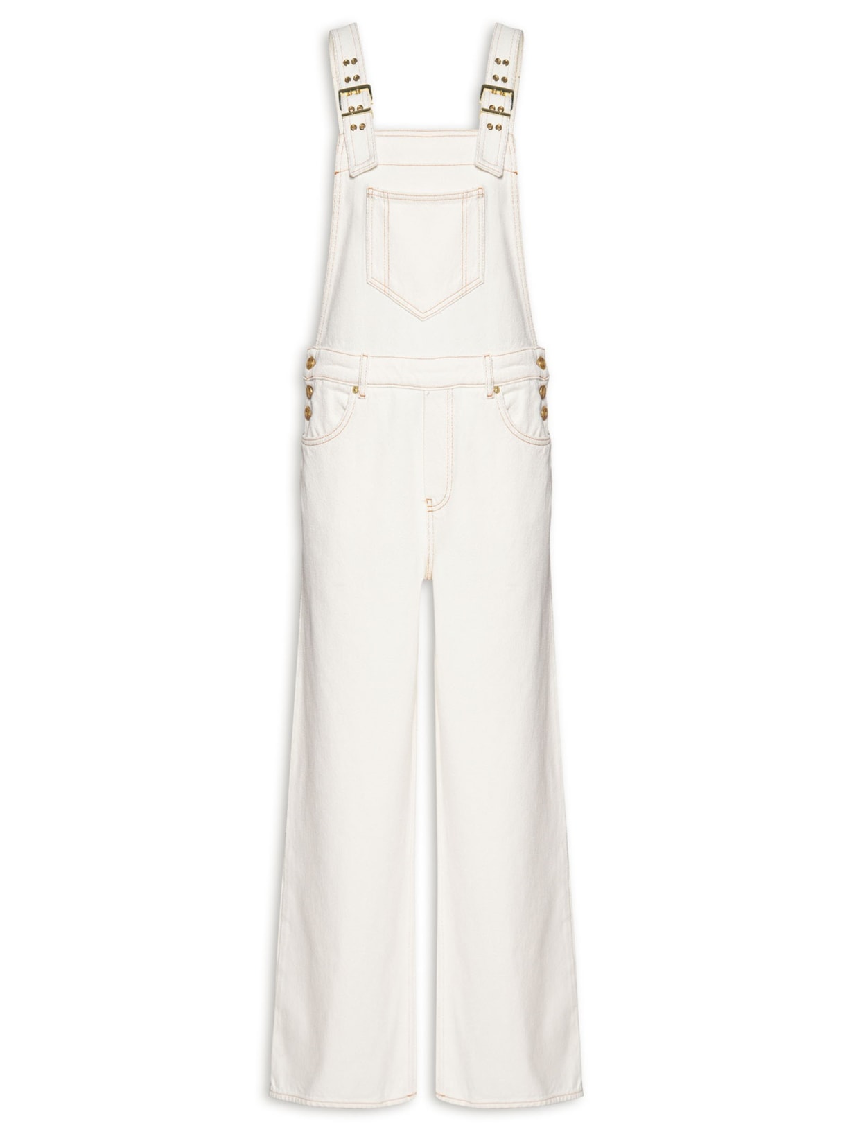Macacão Feminino Heavy Denim Overalls - Off White