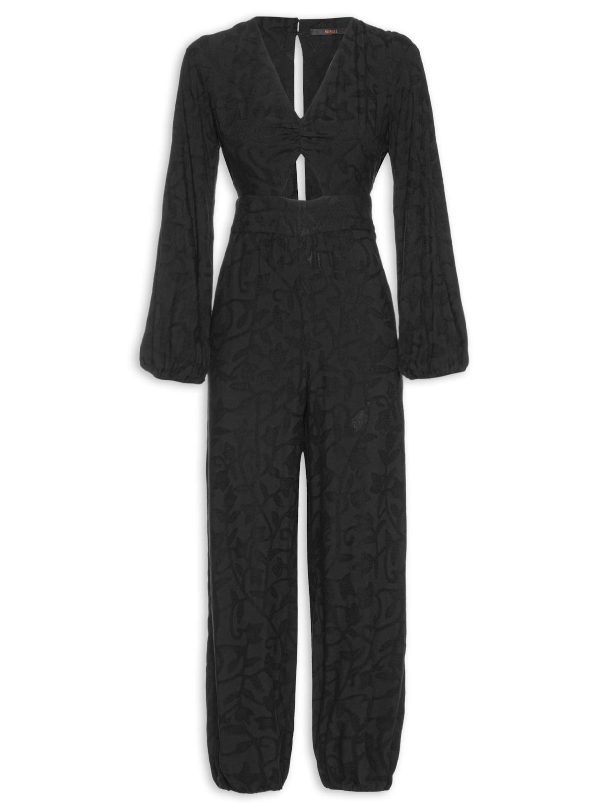 Macacão Feminino Jacquard - Preto