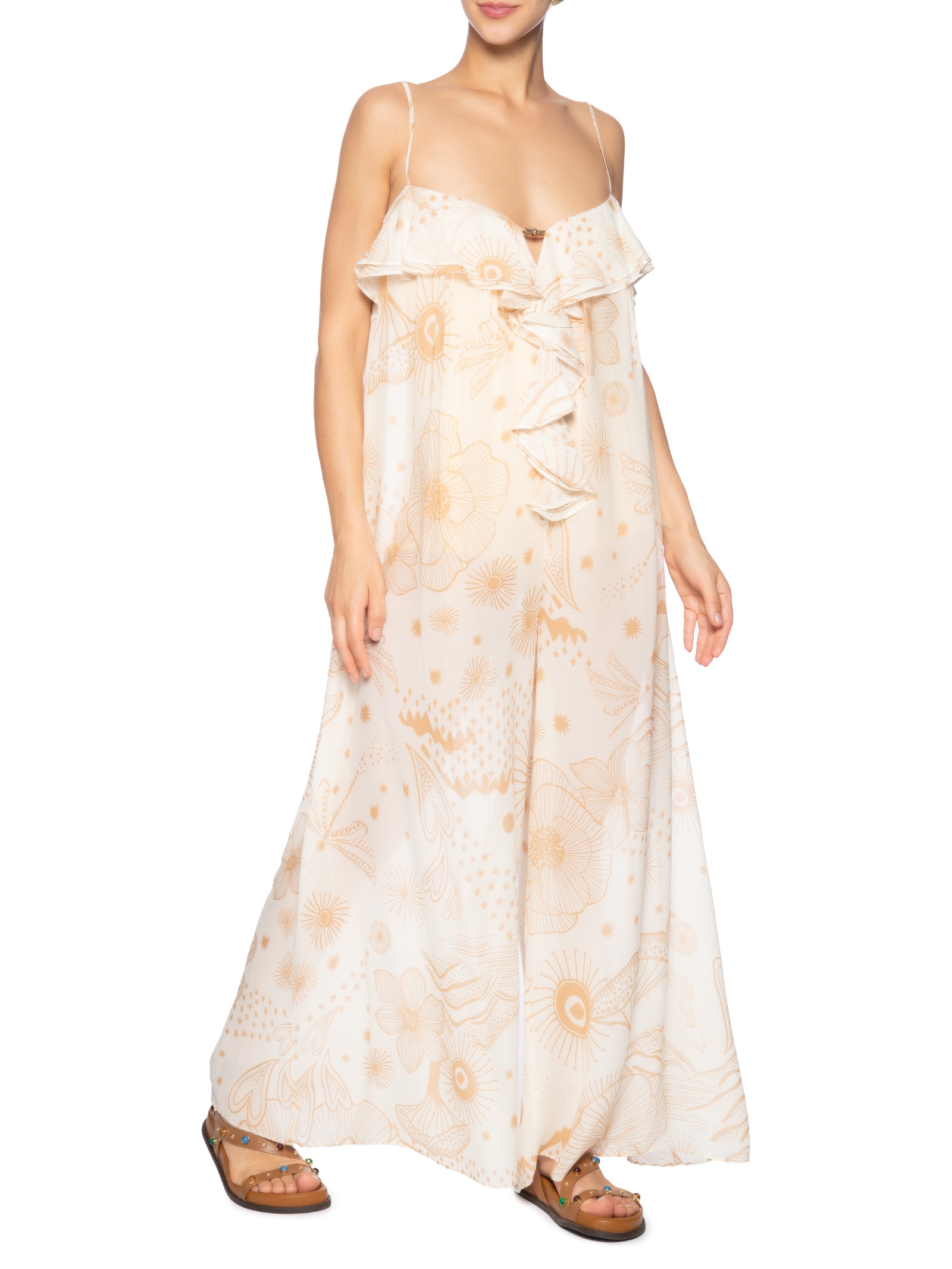 mikan Farm - Macacão Feminino Jardim Místico - Off White