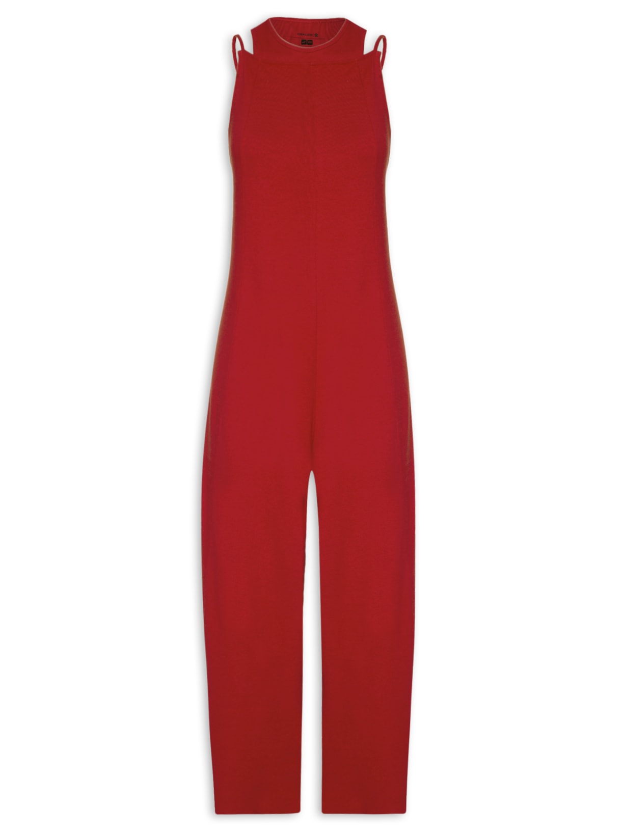 Macacão Feminino Jardineira Malha Rústica - Vermelho