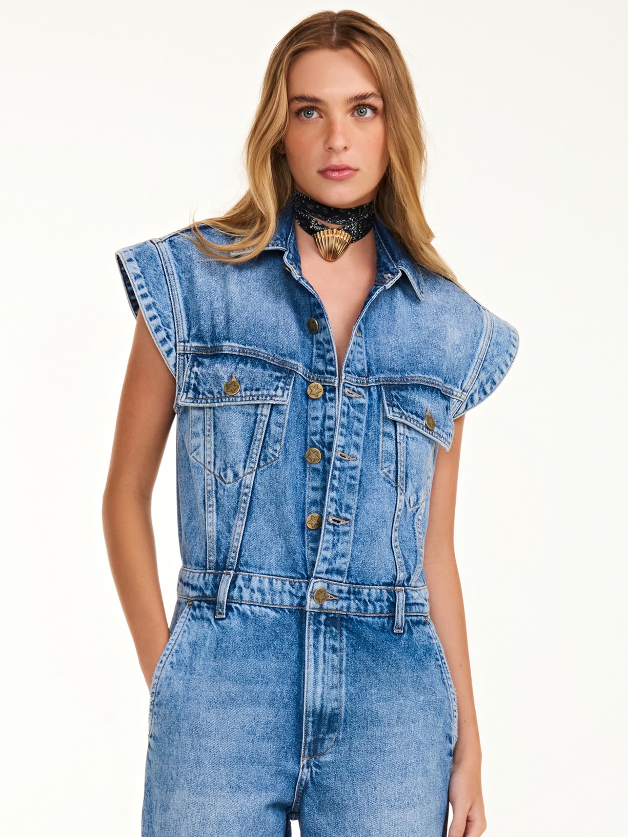 Macacão Feminino Jeans Amalfi Azul Triya + Nv