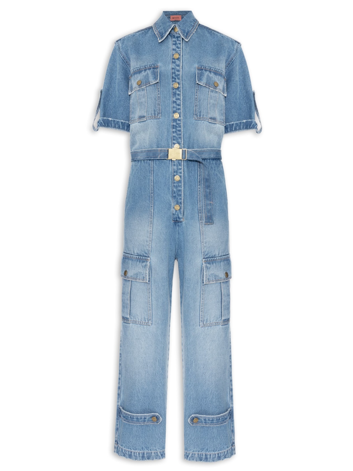 Macacão Feminino Jeans Army - Azul