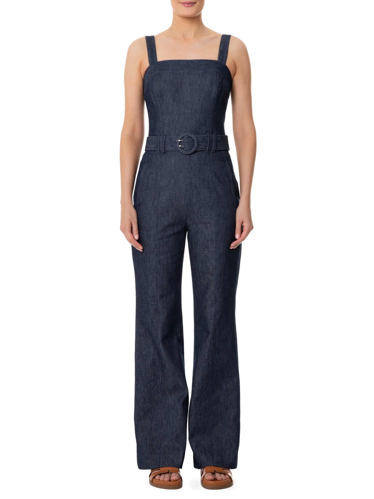 Animale Macacão Feminino Jeans Azul