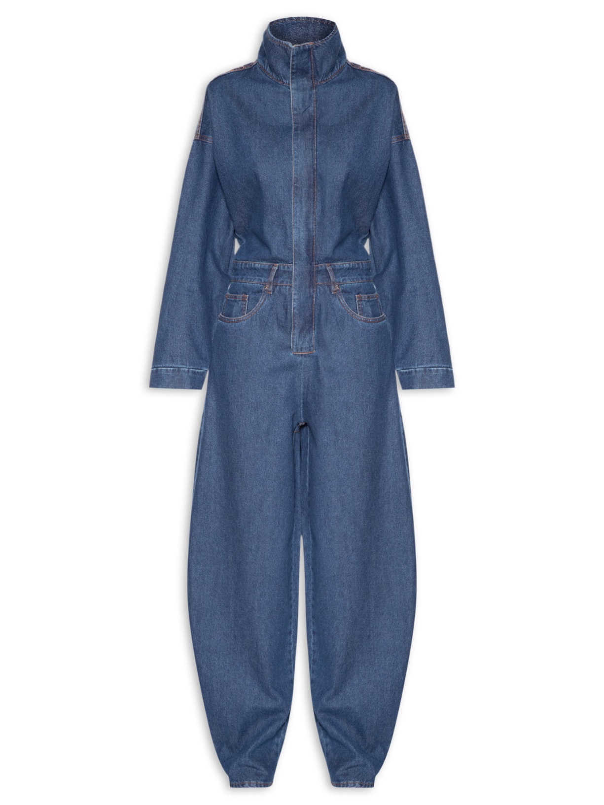 Macacão Feminino Jeans Baggy - Azul