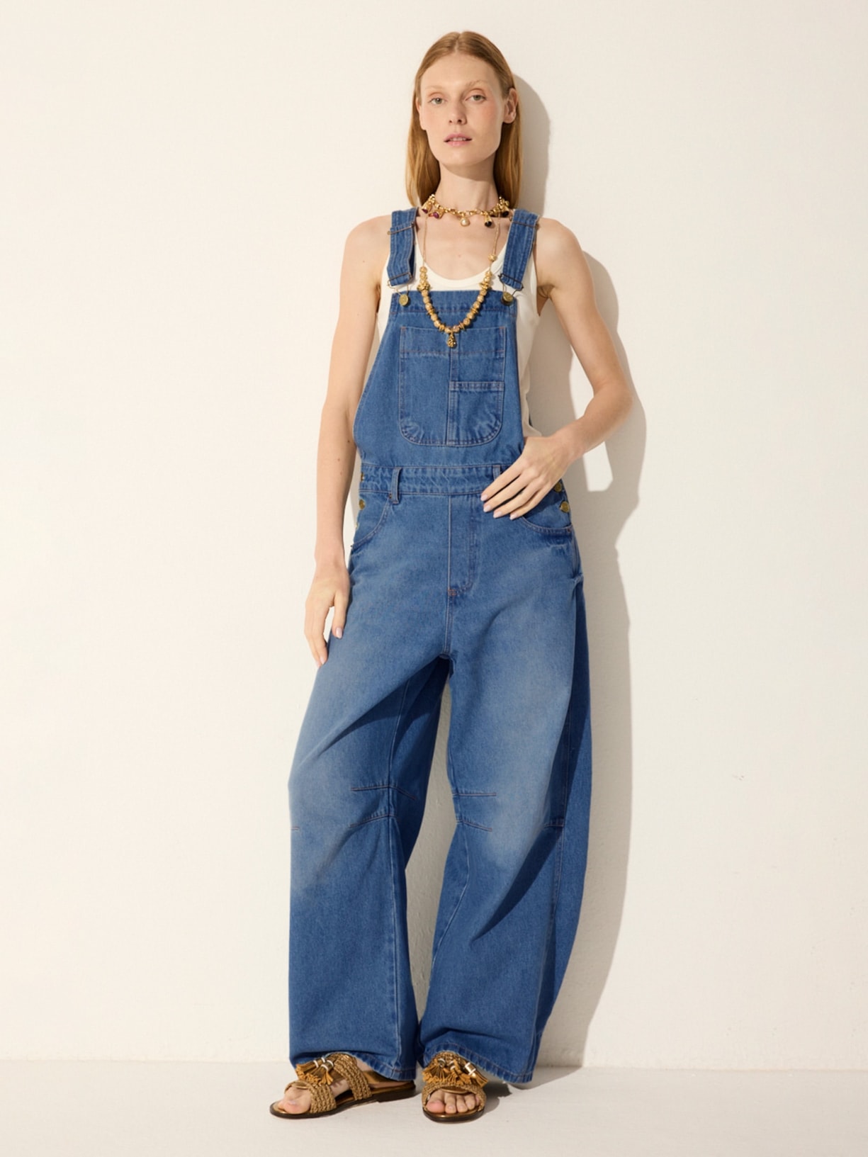 Macacão Feminino Jeans Barrel V26 Azul Mixed