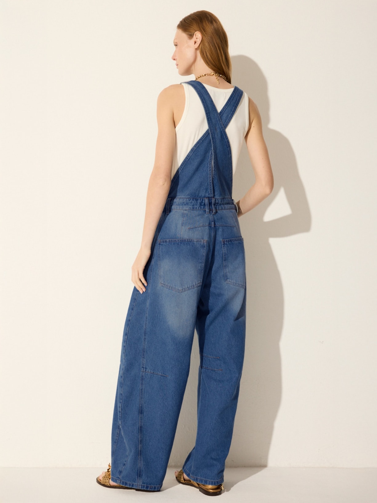 Macacão Feminino Jeans Barrel V26 Azul Mixed