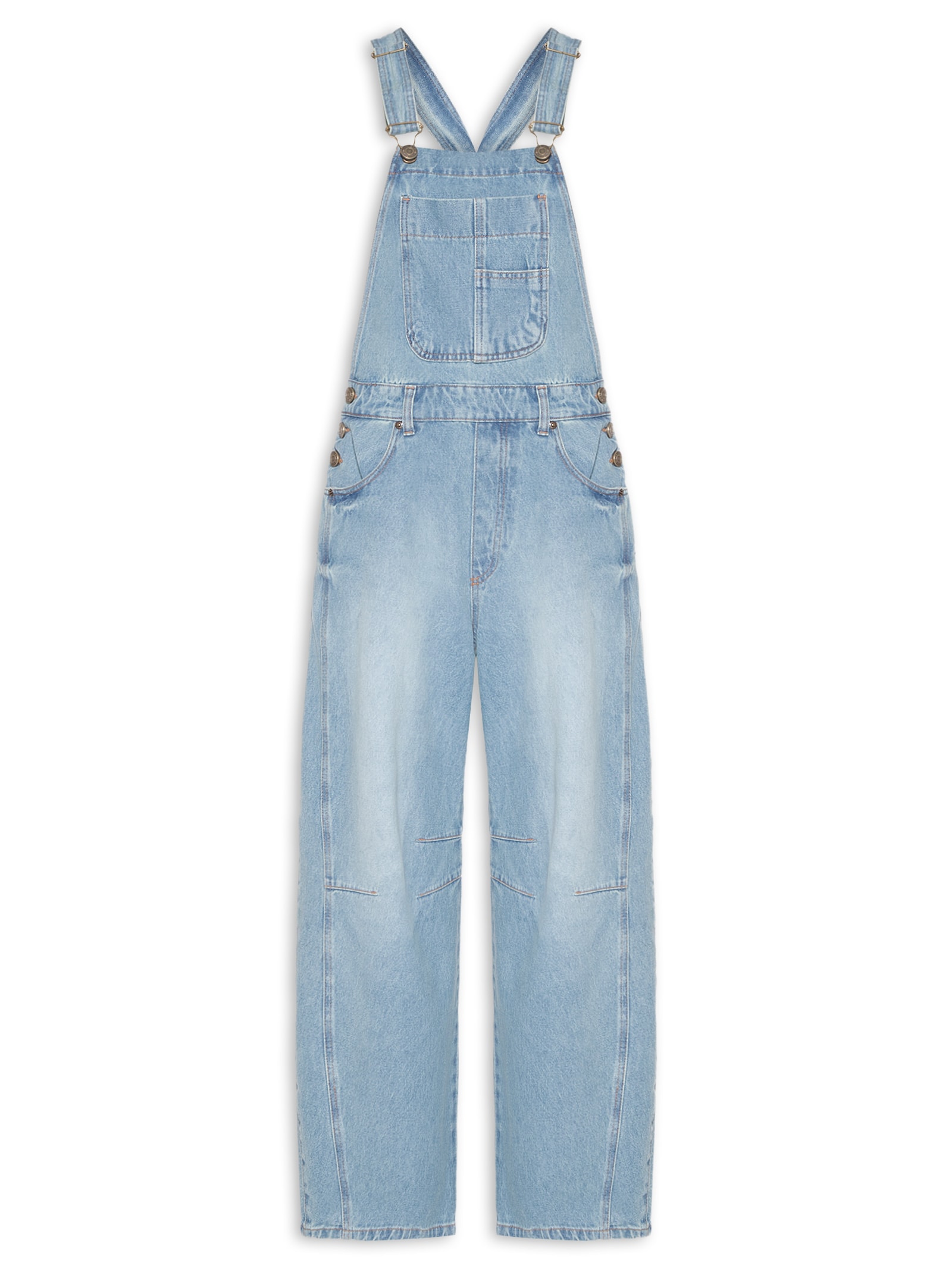 Macacão Feminino Jeans Barrel V26 - Azul - MIxed