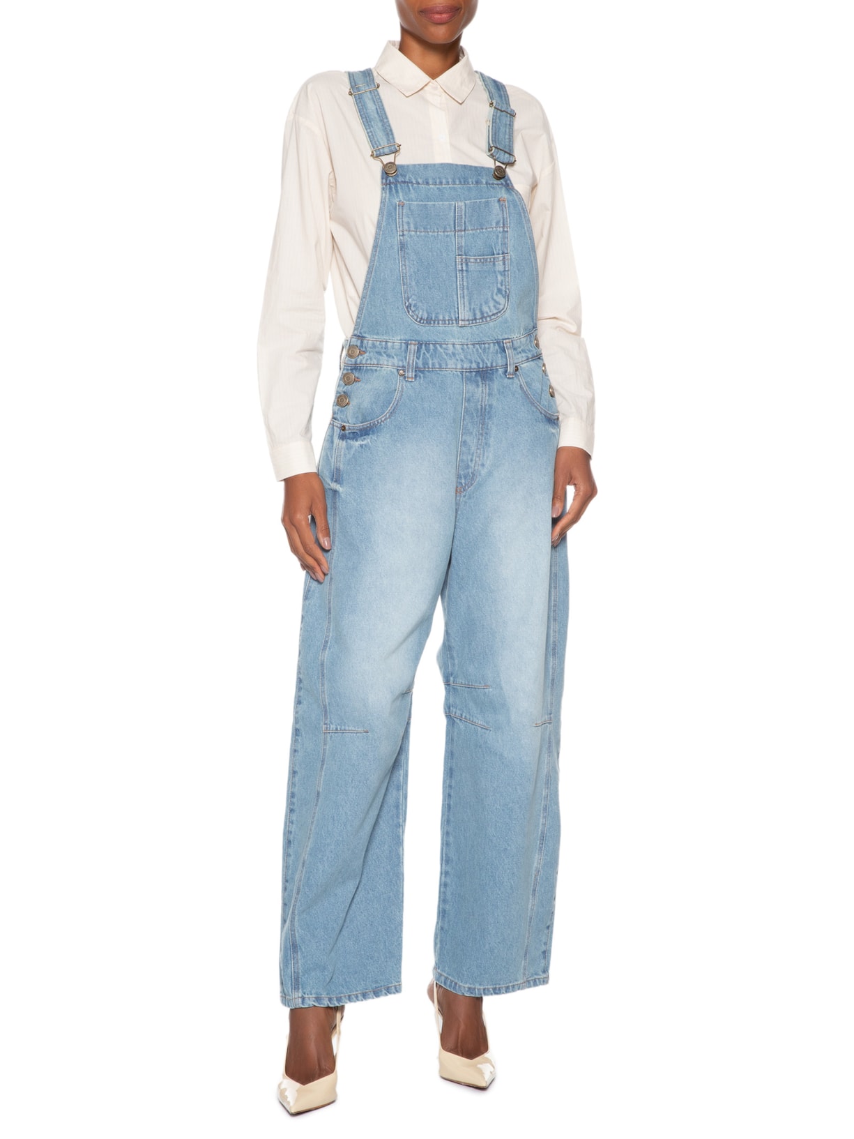 Macacão Feminino Jeans Barrel V26 Azul Mixed