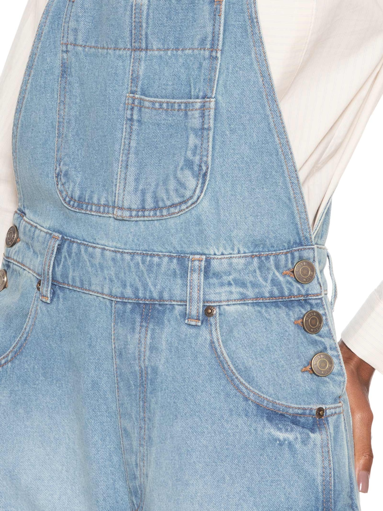 Macacão Feminino Jeans Barrel V26 Azul Mixed