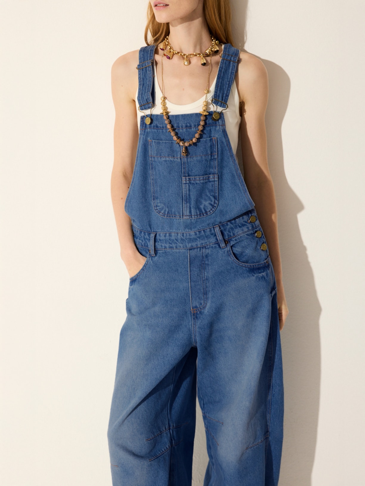 Macacão Feminino Jeans Barrel V26 Azul Mixed