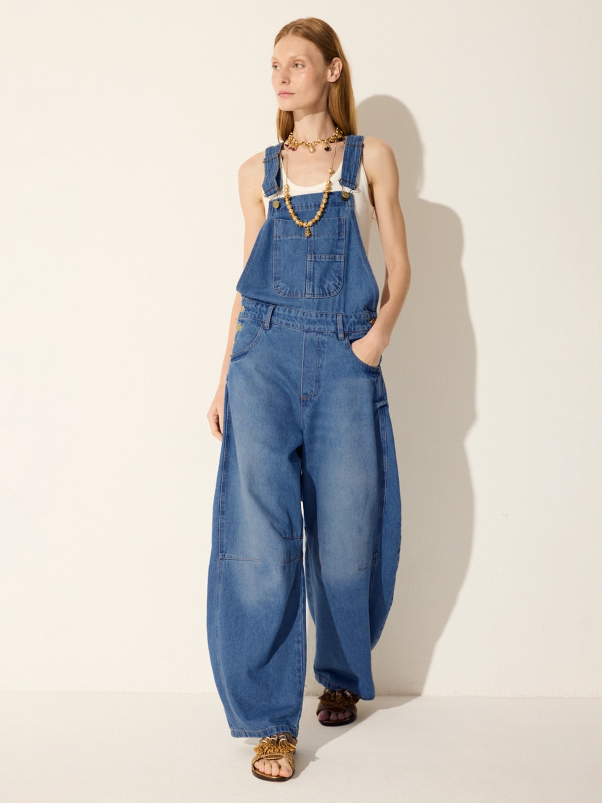 Macacão Feminino Jeans Barrel V26 Azul Mixed