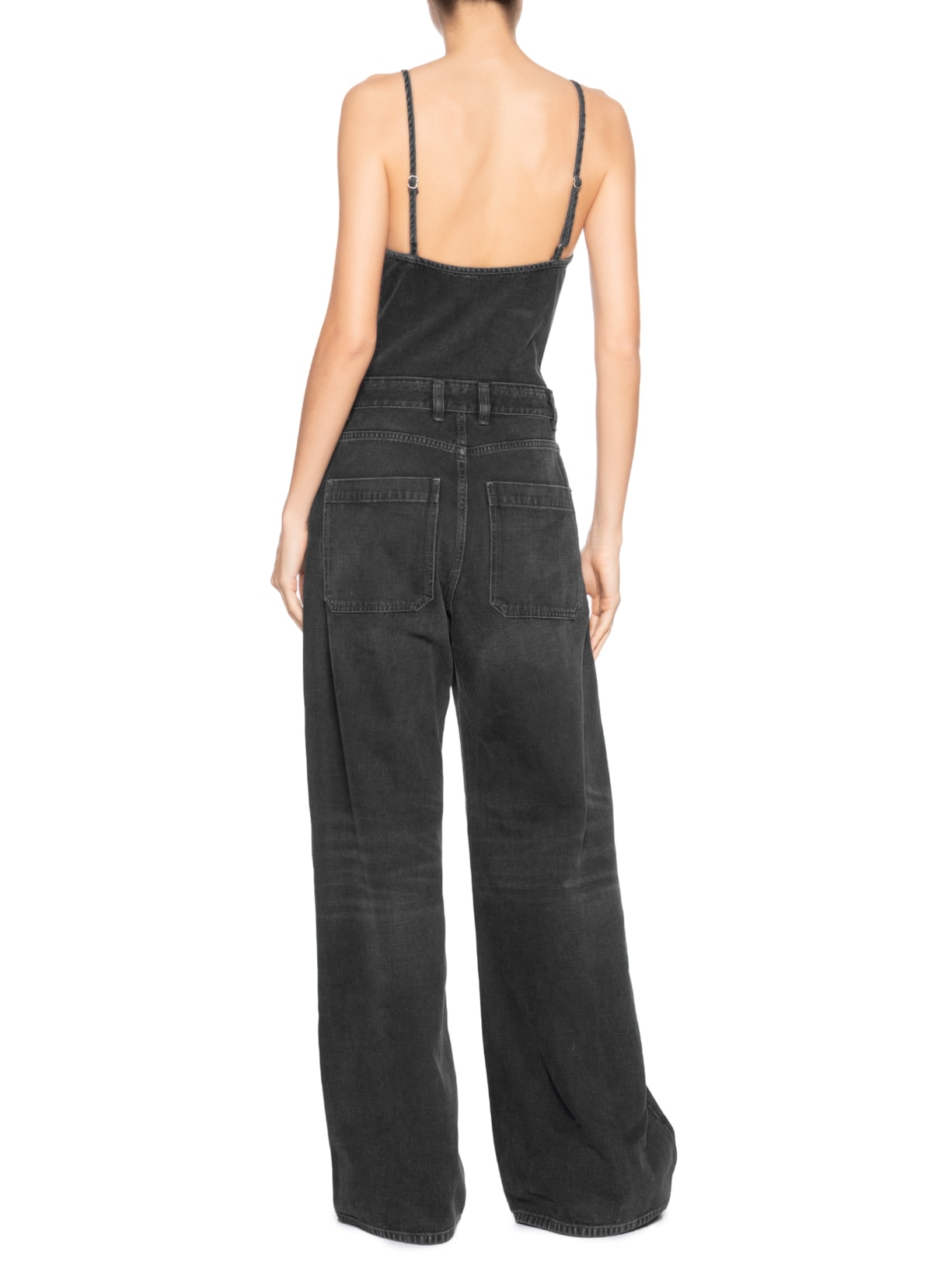 Macacão Feminino Jeans De-Vors Overalls Preto Diesel