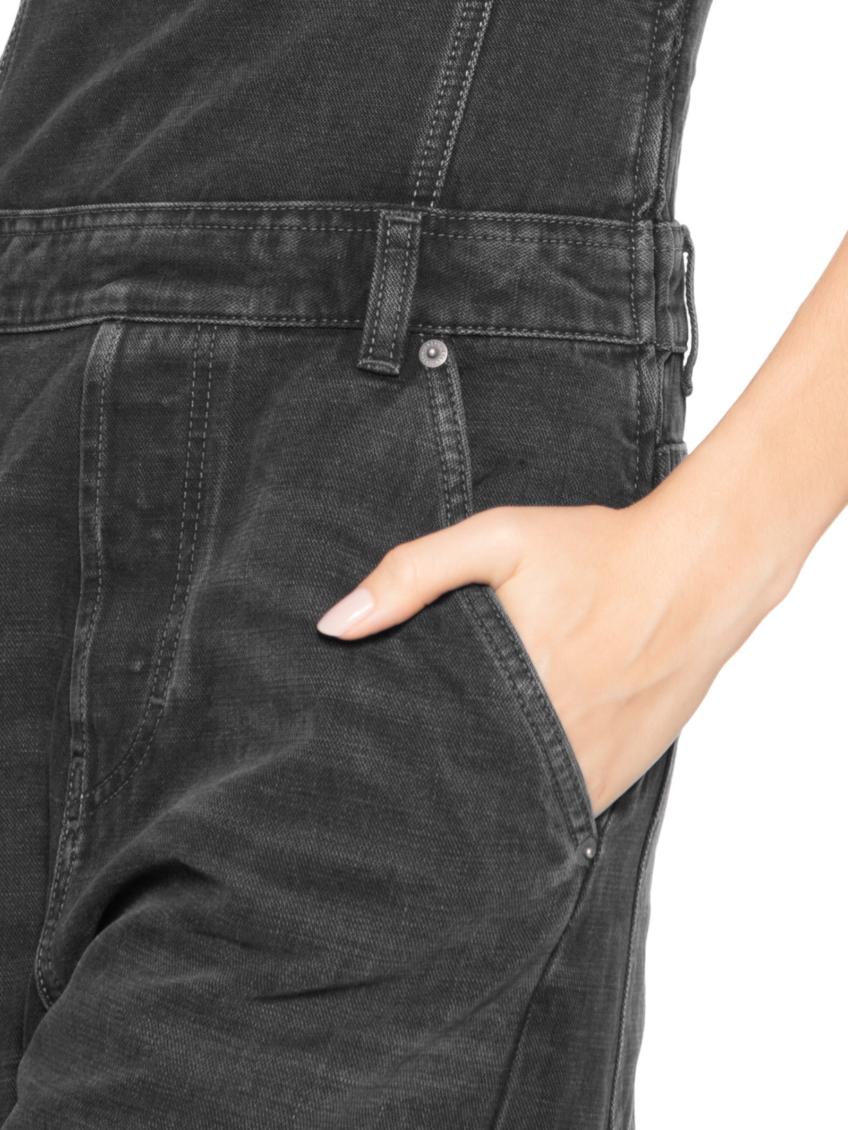 Macacão Feminino Jeans De-Vors Overalls Preto Diesel